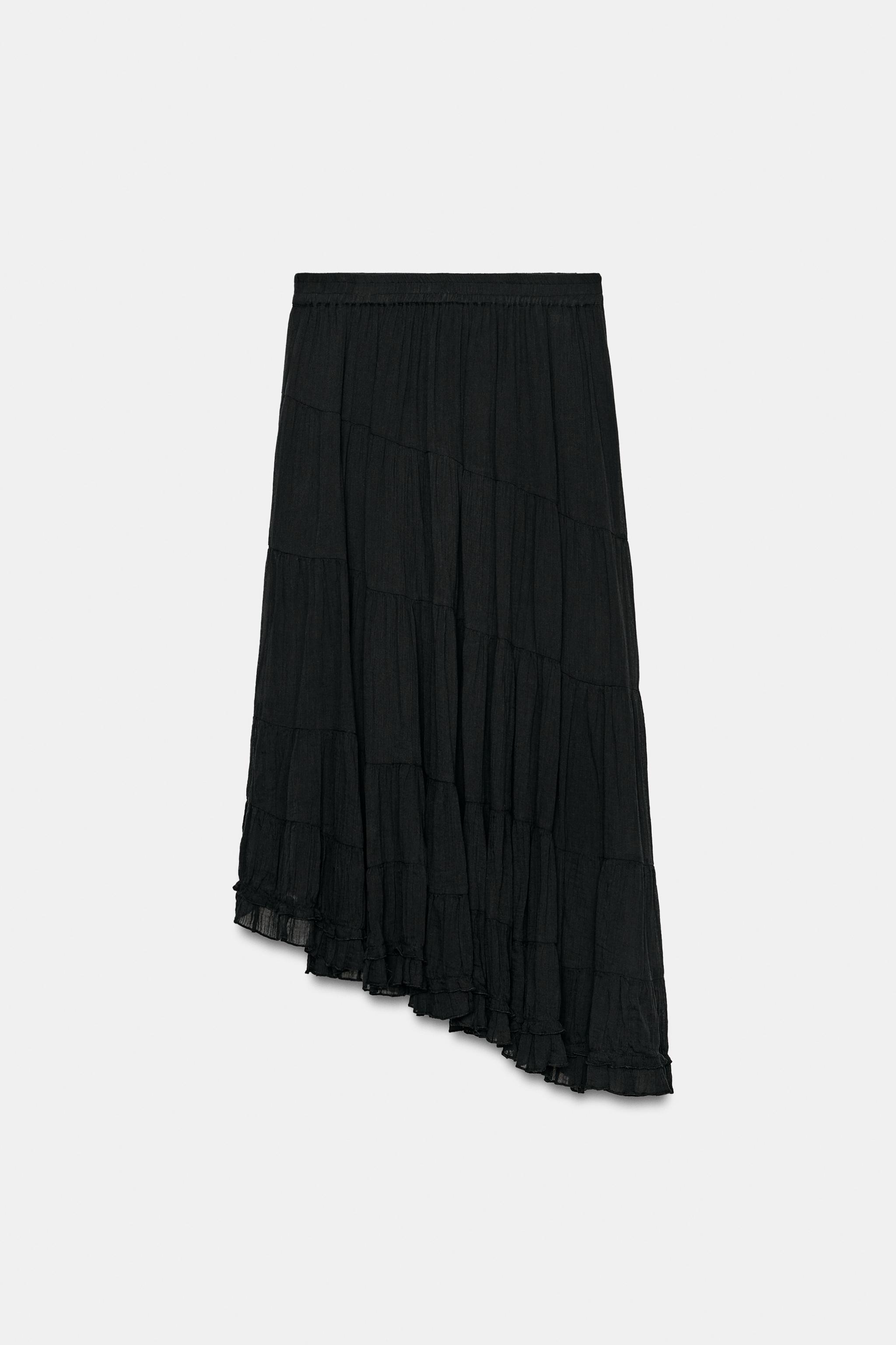 ASYMMETRIC MIDI SKIRT